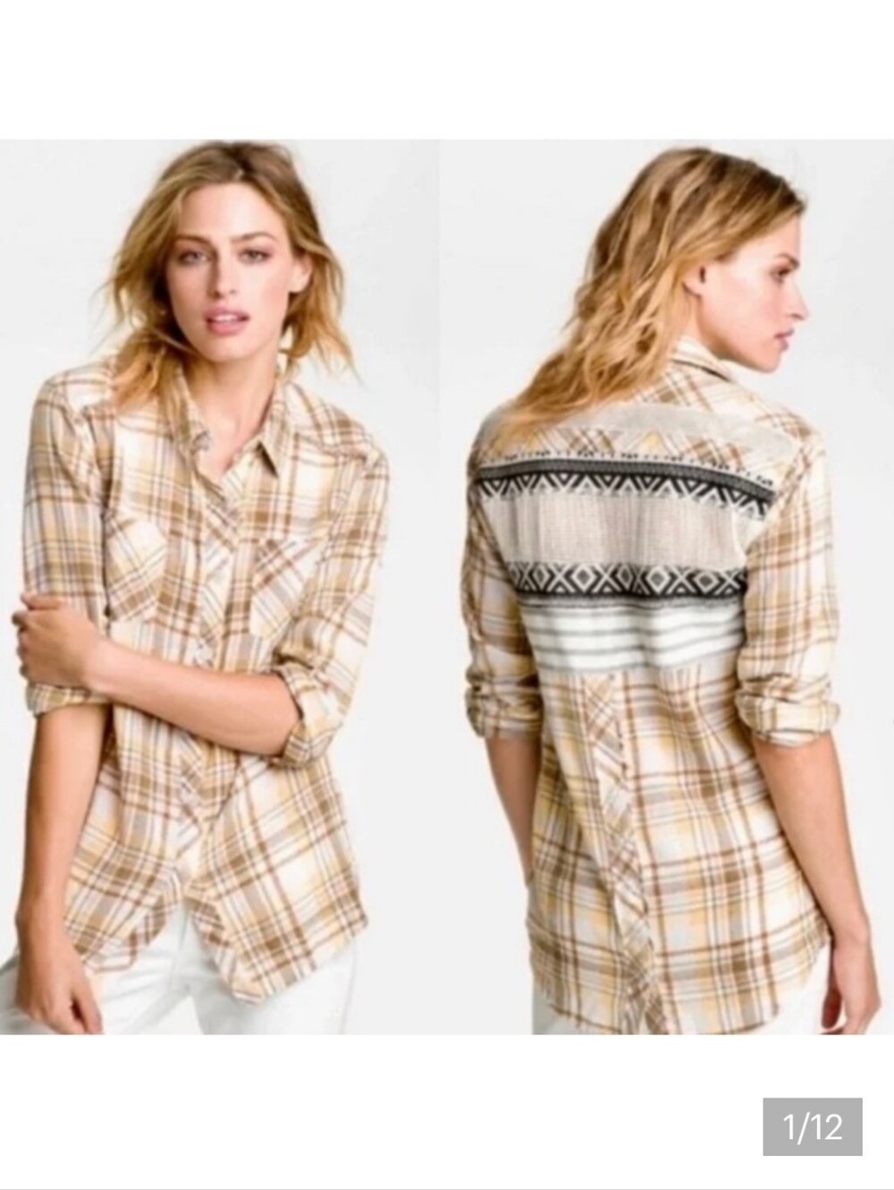 We The Free Park Ranger Plaid Button Down Lightweight Top